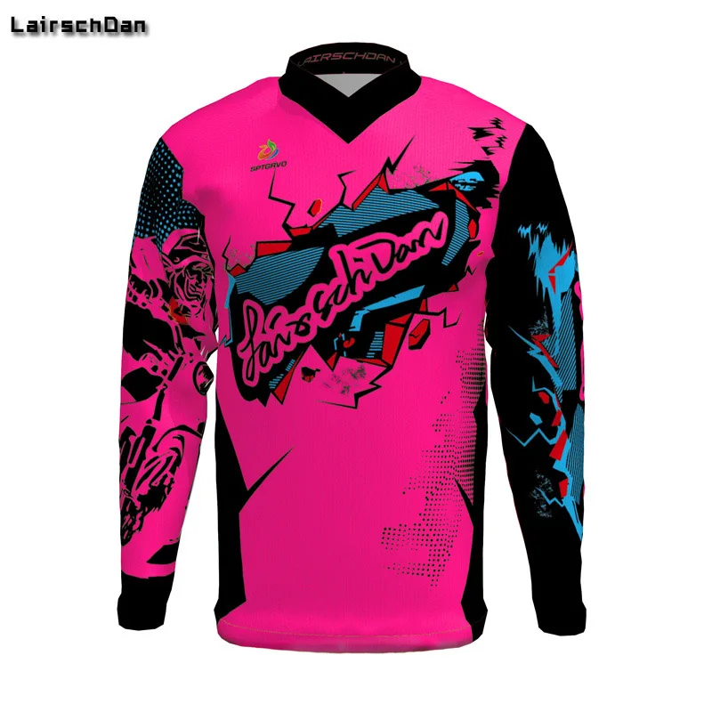 SPTGRVO LairschDan Велоспорт Джерси розовый велосипед мотокросса рубашка MTB Спортивная футболка для скоростного спуска для женщин/мужчин Майо VTT MX велосипед Джерси