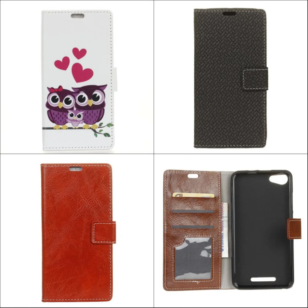 

Cartoon Crazy horse and Weave pattern wallet card with photo frame pu leather stand case cover for Wiko Jerry Max Fundas + pen