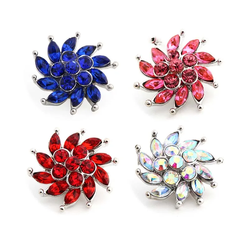 

High quality 011 3D 18mm 20mm rhinestone metal snap button for Bracelet Necklace Jewelry For Women Fashion accessorie