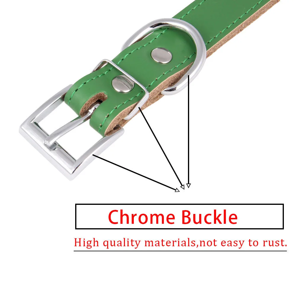 Ошейник из натуральной кожи для больших собак с подкладкой из микрофибры, ошейники для щенков чихуахуа, для маленьких, средних и больших собак, немецкая овчарка, 1 шт