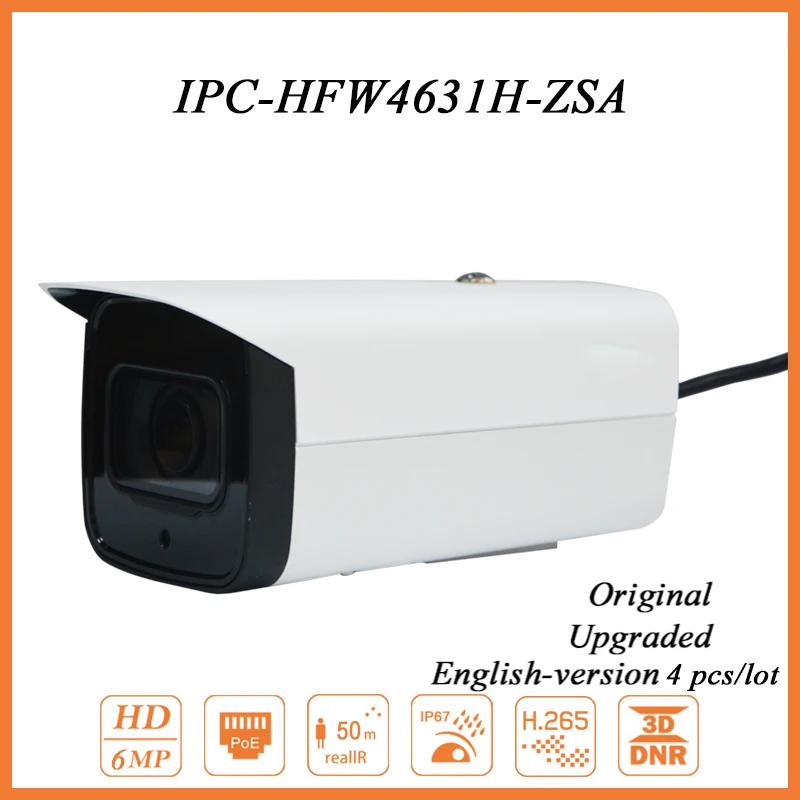 

4pcs/lot IPC-HFW4631F-ZAS 6MP IP Camera 5X Zoom Bullet Camera for Security Protection CCTV Camera PoE IR 50m