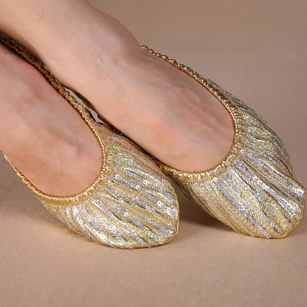

Size 34-41 New 2017 girls soft sole Belly dance shoes women's ballet dance shoes gold Comfortable dancing shoes wd159