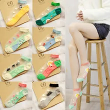 Распродажа, 1 пара, новые летние короткие носки Harajuku с милым рисунком океана, женские дышащие тонкие лодочкой, носки