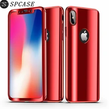 

SPCASE Luxury Mirror Cases for iPhone X 7 Plus 6 Plus 6S Plus 8 Plus SAMSUNG S9 Plus S8 Plus 360 Degree Full Cover Back CaseCapa