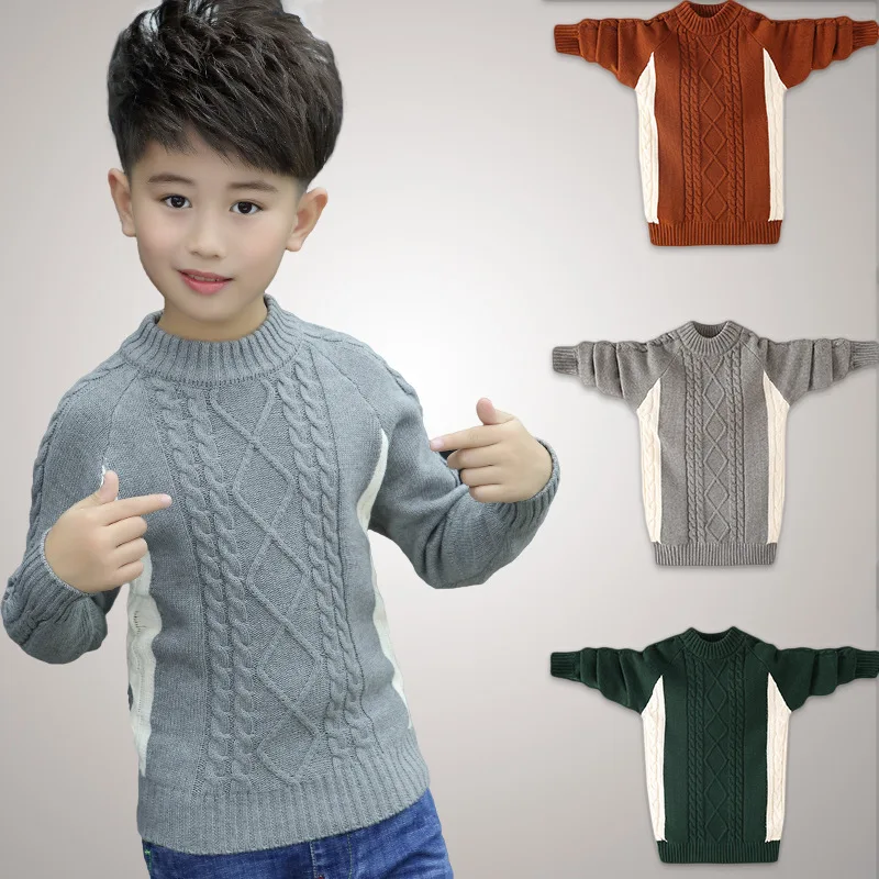 

2019 Winter Boy's clothing O-Neck pullover Sweater Kids clothes children's Sweater winter Keep warm children's clothing
