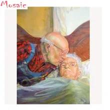 Фото на заказ 5d Diy Алмазная картина старая пара любовь Алмазная вышивка Поцелуй Алмазная мозаика вышивка крестиком узоры домашний декор