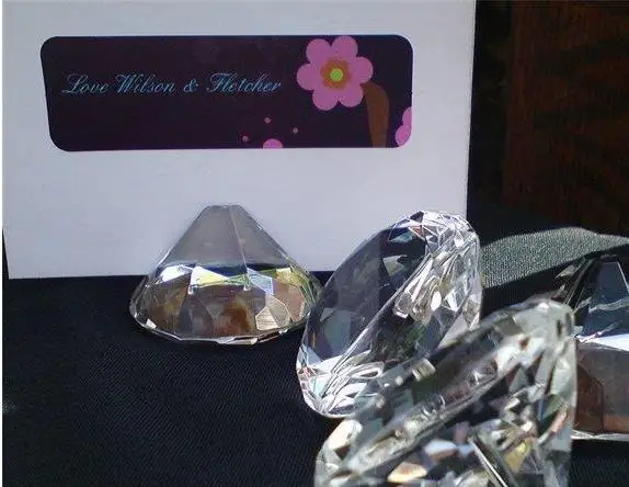 

diamond shaped optical glass place card holder wedding decoration bridal shower party favors Table Decoration (no have card)