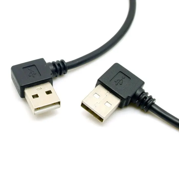 90 градусов левый и правый угловой USB 2,0 A штекер USB Женский удлинитель 10 см 20 см 40 см