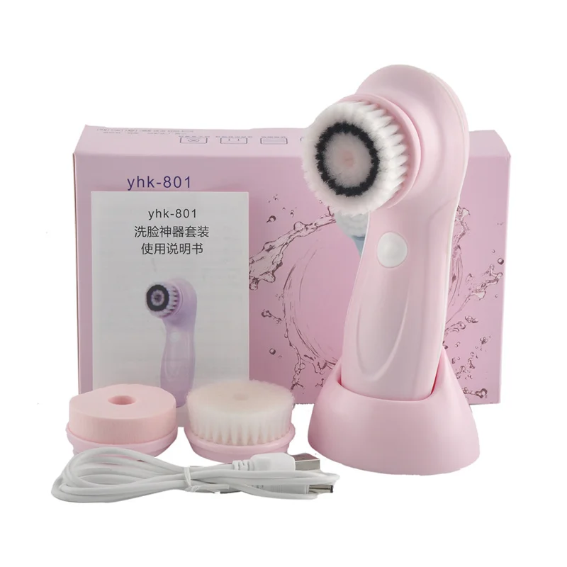

USB Rechargeable 3 In1 Electric Rotating Facial Cleansing Brush Face Cleaners Scrubber Rotating Rotation Skin Care dropship
