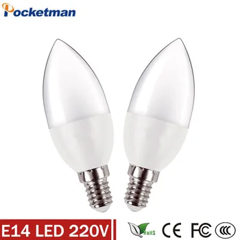 

E14 LED Lamp 220V AC220V 230V Led Spotlight For Indoor lighting With CE ROHS Bulb candle Light SMD2835 Chandelier LED Light Bulb