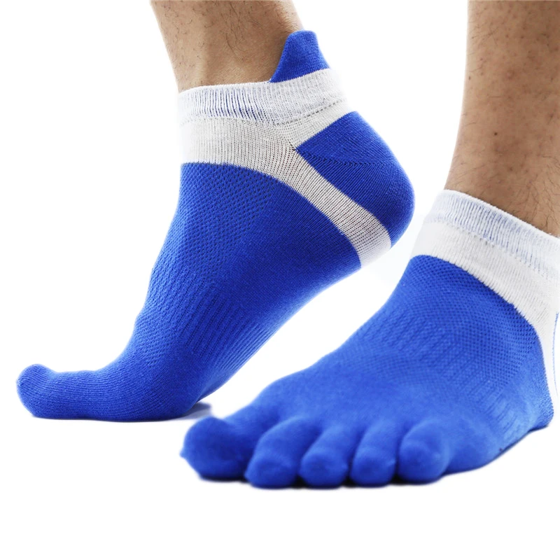 1 пара спортивных носков, однотонные хлопковые дышащие носки с пятью пальцами для бега, велоспорта, пешего туризма, бега, компрессионные носки для мужчин 0,2