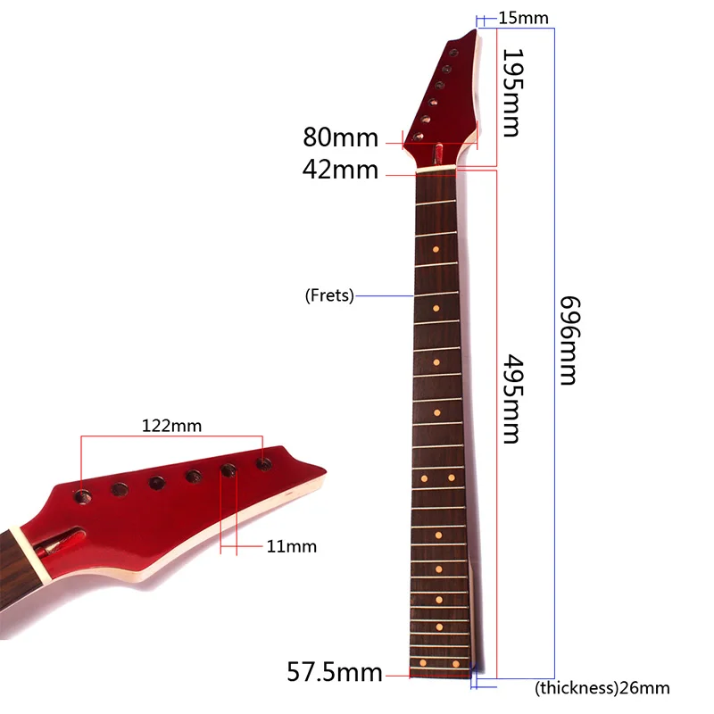 

New Electric Guitar Neck Wooden 24 Fret Portable Musical Instrument Replacement Accessories XD88