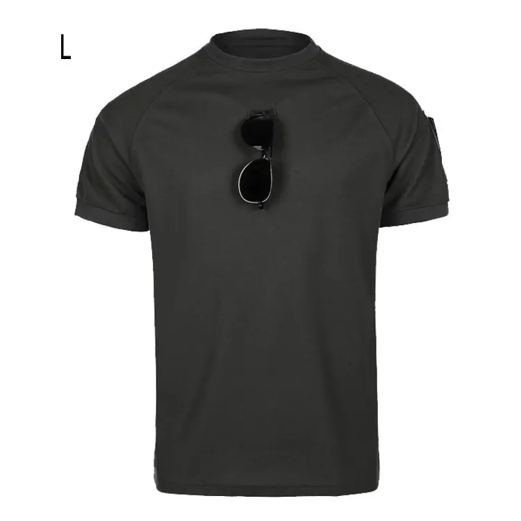 S-XXXL открытый тренировочный тактическая футболка Униформа дышащий с короткими рукавами Мужская Стрельба Охота быстросохнущая служба безопасности - Цвет: Black L