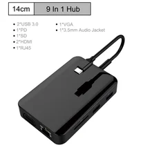 9-in-1 USB C Type C HUB USB-C to HDMI 4K /SD/TF Card Reader/ PD charging /3.5mm Audio /RJ45 Adapter for MacBook Pro HUB цена 9-in-1 USB C Type C HUB USB-C to HDMI 4K /SD/TF Card Reader/ PD charging /3.5mm Audio /RJ45 Adapter for MacBook Pro HUB цены онлайн