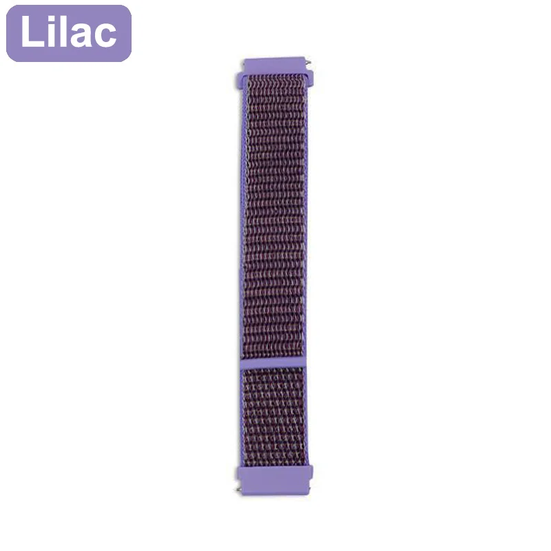 Lilac Для Amazfit ремешок bip нейлоновый ремешок для Xiaomi Amazfit bip Pace 20 мм 22 мм петля ремешок для часов браслет умные аксессуары браслет - Цвет: Lilac