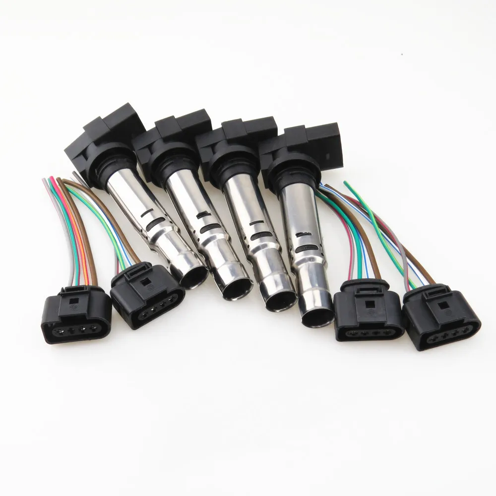 TUKE 4Sets OEM Automobile ignition coil For VW Jetta Golf Polo Beetle