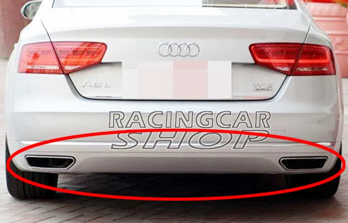 W12 STYLE Rear Diffuser Exhaust Tips Muffler End For Audi A8 Standard Bumper 08-13