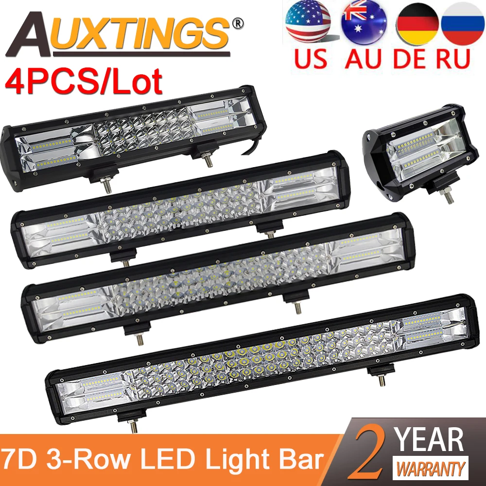 Auxtings оптовая продажа 4 шт. 5 &quot14&quot 17 &quot20&quot 23 &quot3 рядная светодиодная световая