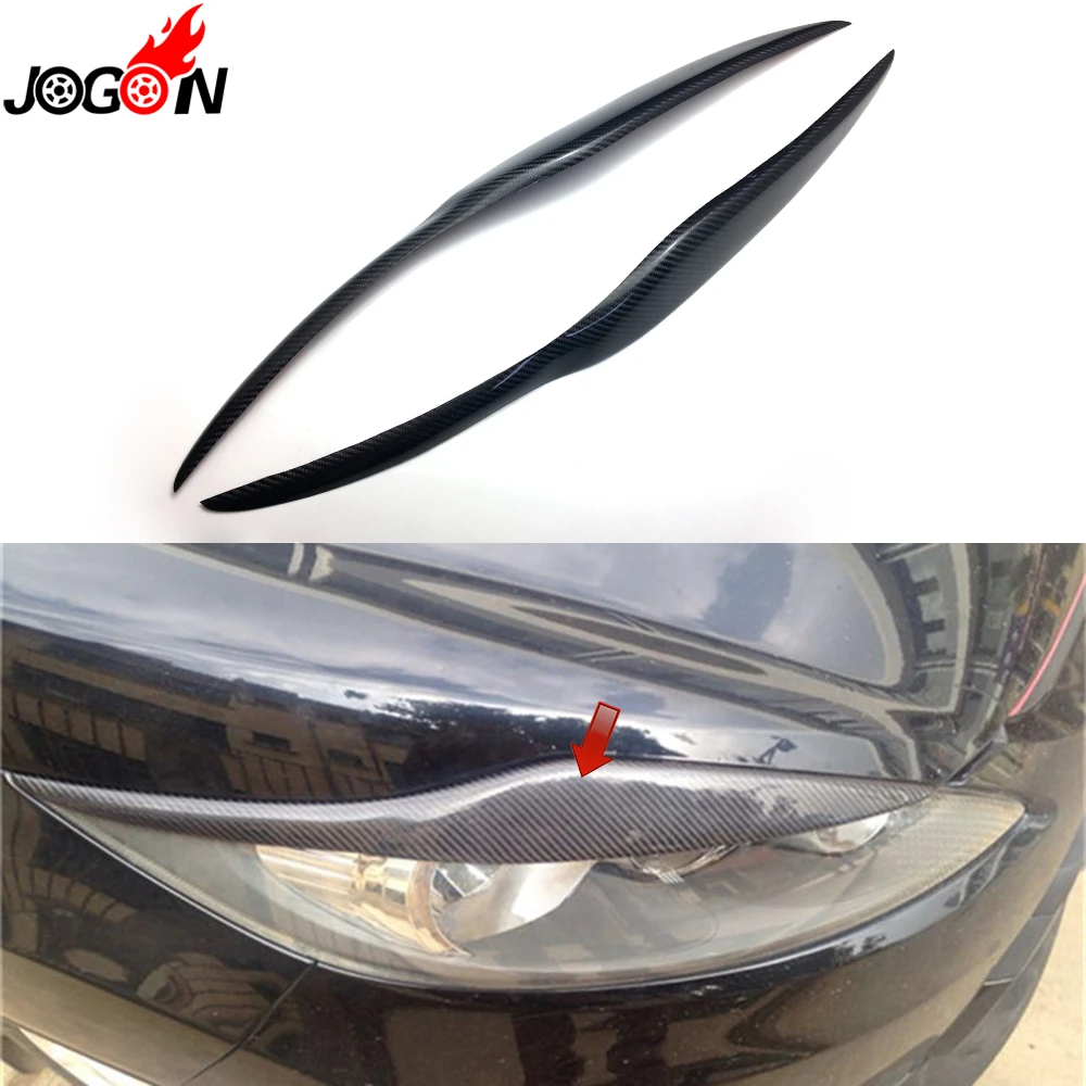 

Carbon Fiber For Ford Fiesta MK VI Pre-Facelift 2009 - 2012 2010 2011 Front Headlight Head Light Lamp Cover Eyelid Eyebrow Trim