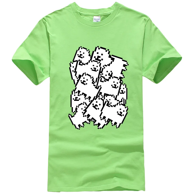 Горячая Для мужчин модные игры футболки Undertale надоедливая собака с принтами аниме, хлопковые повседневные футболки по индивидуальному заказу T321 - Цвет: Fruit green
