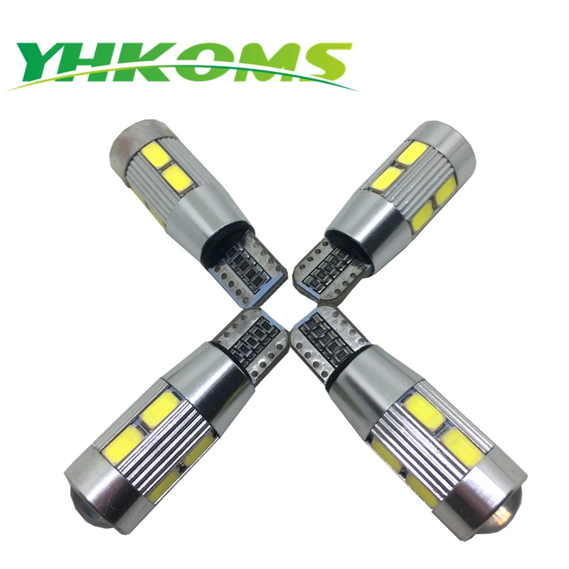 Yhkoms 10 шт. T10 W5W светодиодные лампы 10smd 5630 салона Свет 194 168 Canbus LED Парковка свет авто Номерные знаки для мотоциклов свет 12 В 6000 К