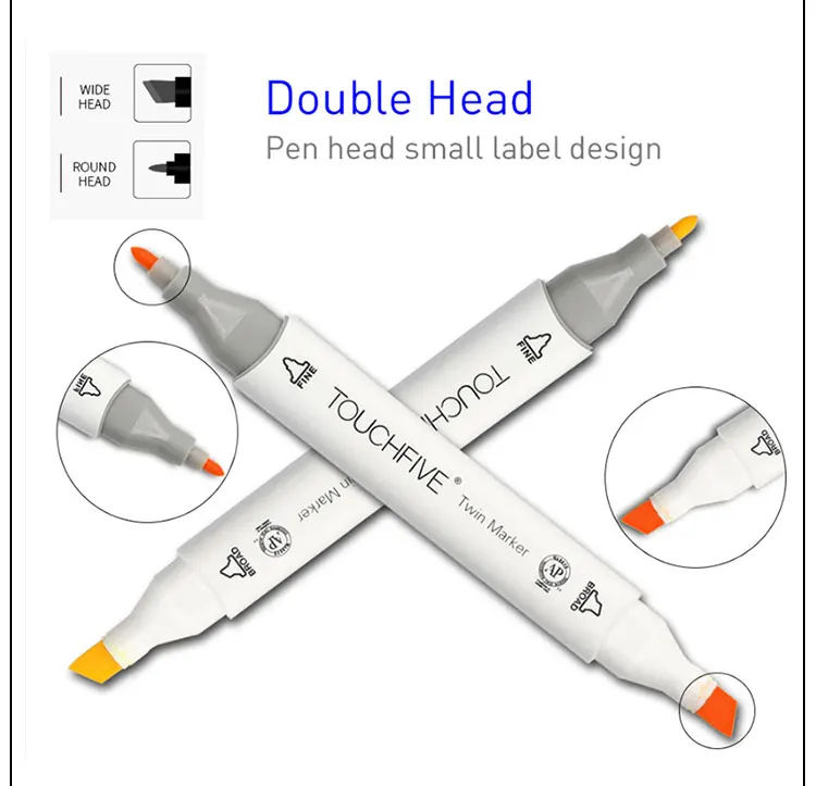 TOUCHFIVE 30/40/60/80 Цвета двойной головкой маркер для рисования ручка жирной алкогольных маркер для рисования кисть товары для рукоделия анимации