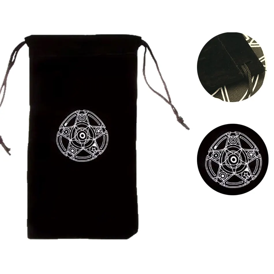 Бархатная сумка для карт Таро с пентаграммой, мини сумка для хранения магических колод Таро с кулиской для игральных карт, Волшебная Коллекция