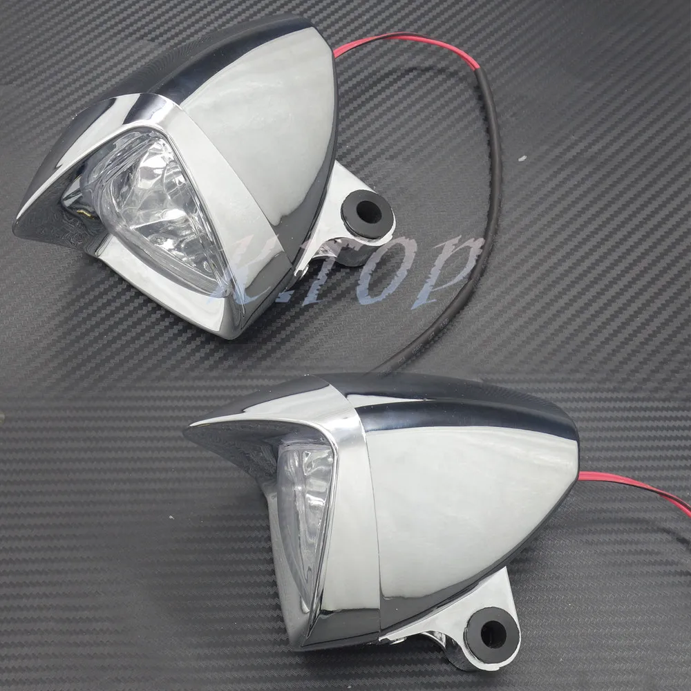 1 пара хромированных светодиодных противотуманных фар для мотоцикла Harley Honda Suzuki
