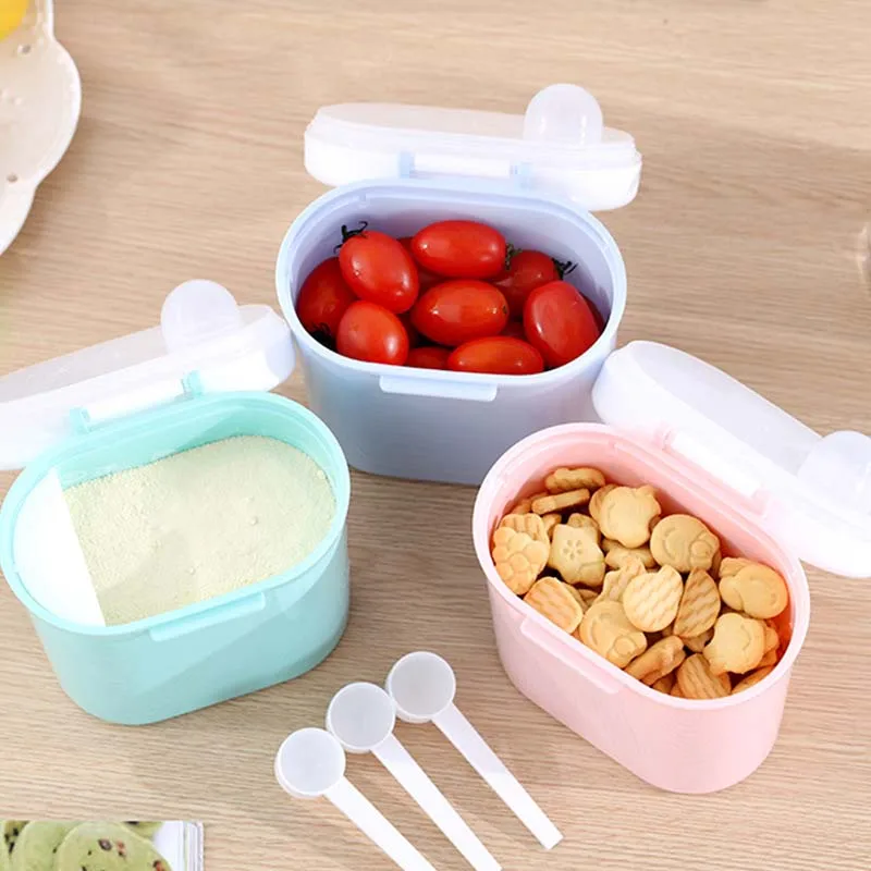 Baby's Independent Compartment Portable Milk Powder Storage Box Infant Unisex Snacking Travel Storage Box