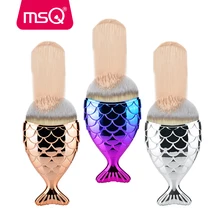 MSQ Mermaid Foundation Makeup Brush Fish Shaped Blending Blusher Cosmetic Make up Brush Tool Kit Fishtail Bottom Contour Brush