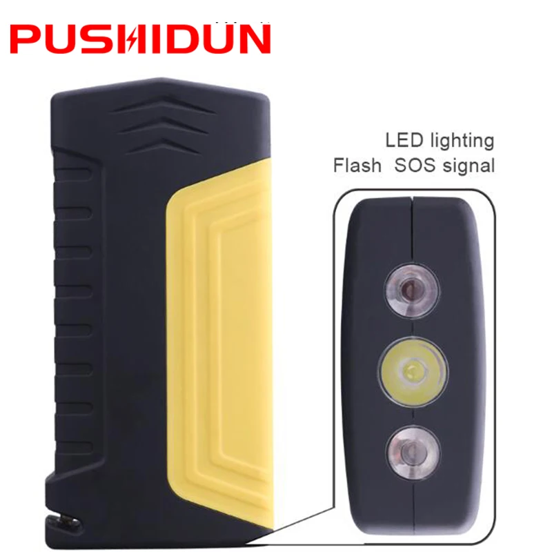 PUSHIDUN K16 Multi function Jump Starter Emergency Booster Safety Hammer Car JumpStarter Power Bank Waring light