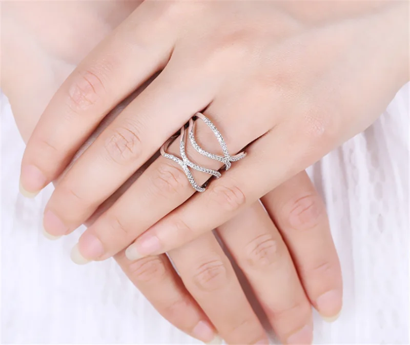 Unquie Дизайн Многослойные кольца для женщин любителей Полный Кристалл линии кольца, обручальные кольца помолвка Анель унисекс Masculino Joias