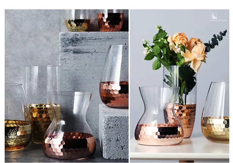Европейский ручной работы стекло с прозрачными цветочными композициями бутылка для воды украшение дома Свадебное растение декоративная ваза