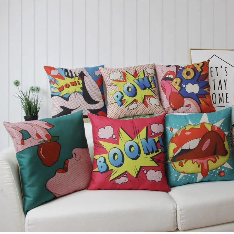Carton-Cushion-cover-Printed-Linen-fabric-Wow-Boom-Cheap-Decorative-Cushion-Cover-Sofa-bed-Car-Seat (1)