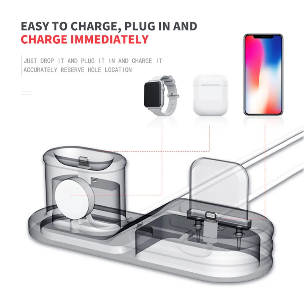 Najtaniej 3in1 ładowarka do Apple watch 5 4 3 21 stojak pasek do iwatch pasek 42mm 38mm 44mm 40mm Airpods Iphone X 8 7 6 bezprzewodowa stacja ładująca