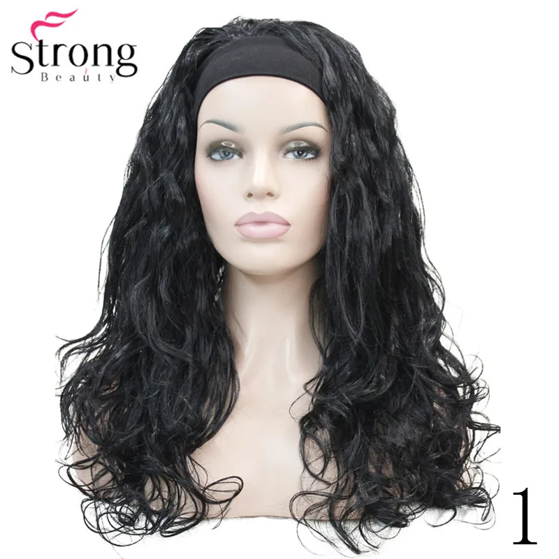 StrongBeauty оголовье парики женские Синтетические Черные/светлые длинные вьющиеся волосы монолитные натуральные парики