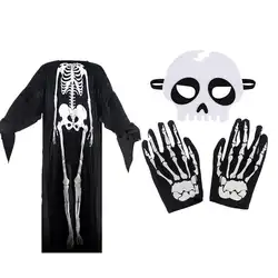 Модный костюм на Хэллоуин, креативный страшный Скелет Вечерние перчатки, Вечерние перчатки, маска для детей, Детский костюм для