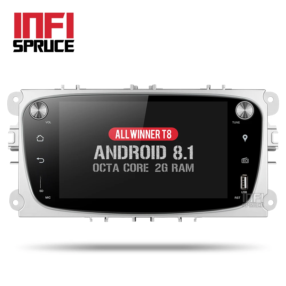 Clearance Android 8.1 Car dvd for Ford focus Mondeo S-max smax Kuga c-max 2009 2010 2011 with radio gps media player 1024*600 navigation 0