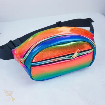 

2019 Holographic Women Fanny Pack Belt Bag Shiny Neon Laser Hologram Waist Bags Travel Shoulder Bag Party Rave Hip Bum Bag Hot