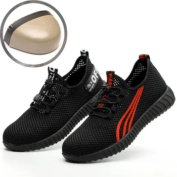 

Safety Shoes Men's Steel Toe Lightweight Anti-smashing Unisex Work Sneakers breathable wear-resisting Both men and women