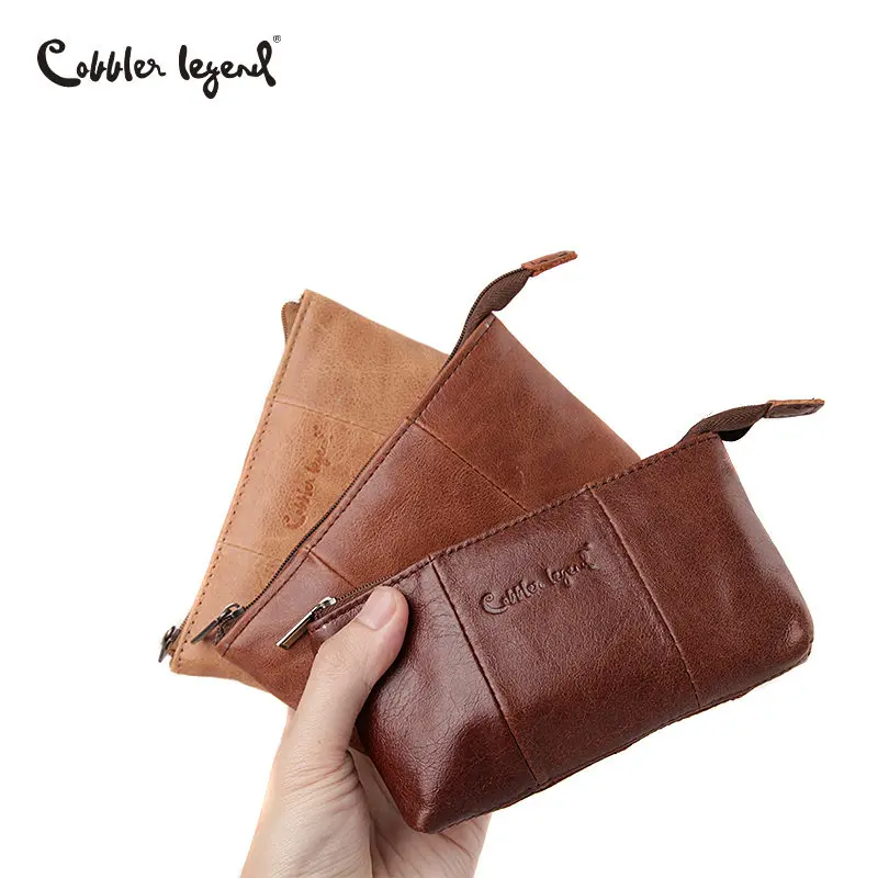 Cobbler Legend Genuine Leather Men Women Card Coin font b Key b font Holder Zip Pouch