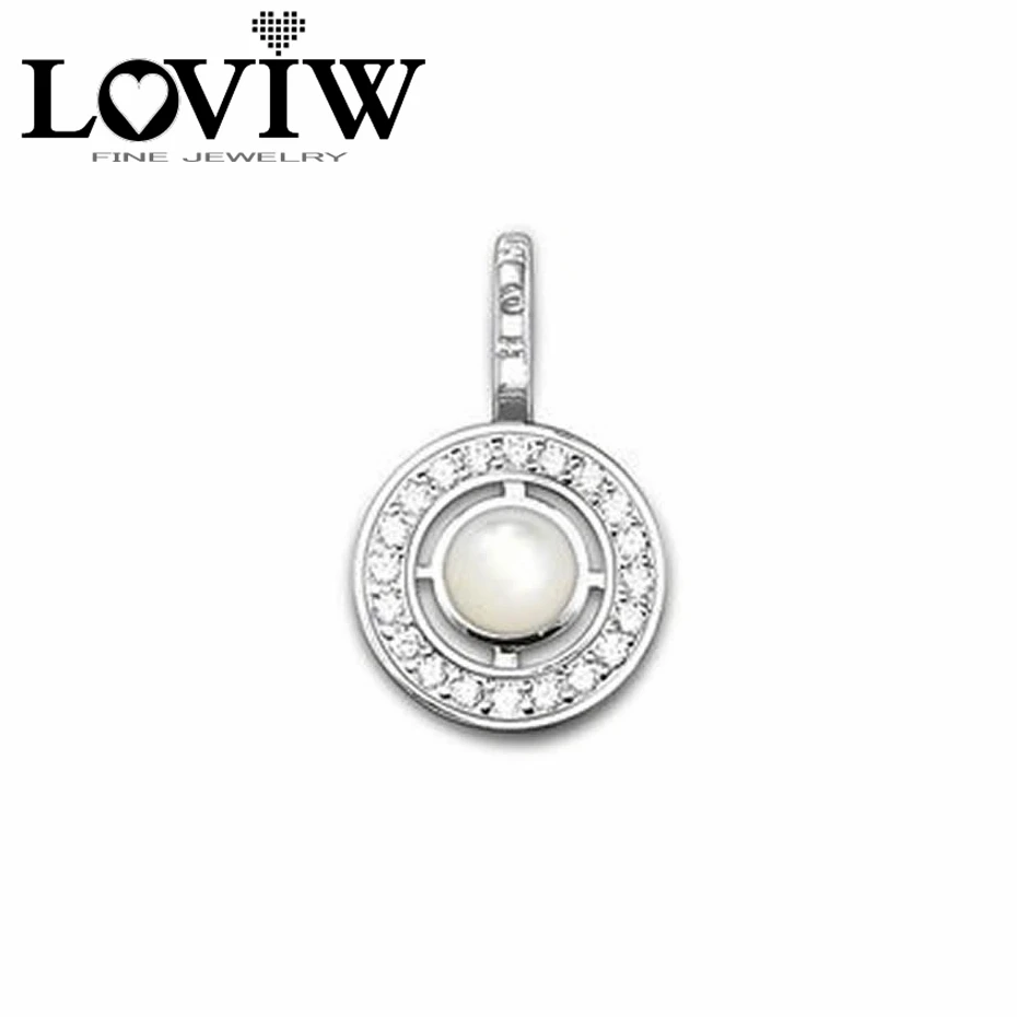 Mode stijlvolle DIY Wit Opaal Ornament Disc Hanger Fit Europese Ketting PUNK Zilver Mode Goede Sieraden
