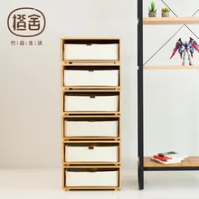 ZEN’S BAMBOO Chest of Drawer Small Storage Bedsiede Cabinet DIY Combine freely Living room/Bedroom/Study/Office furniture