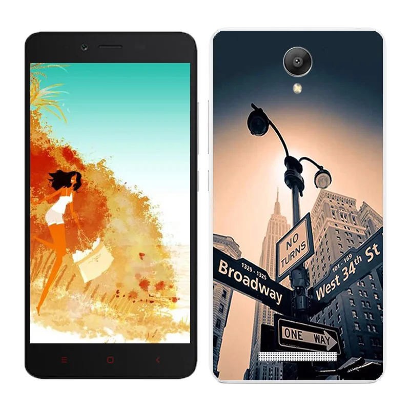 20 Cases for Xiaomi Redmi Note 2 Soft Silicone Back Phone Cover for Redmi Note2 Fashion Painted Black Shell for Hongmi Note2 - Цвет: 20