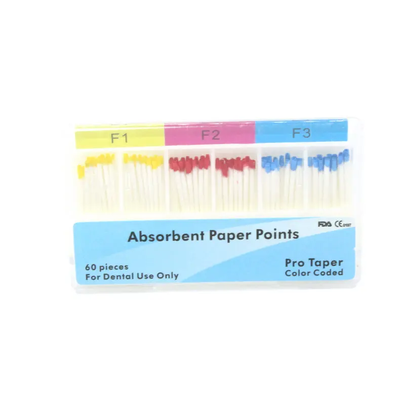 4 Packs Dental Protaper Absorbent Paper Points F1 F2 F3 for Protaper Files Assorted Dental materials for Root Canal