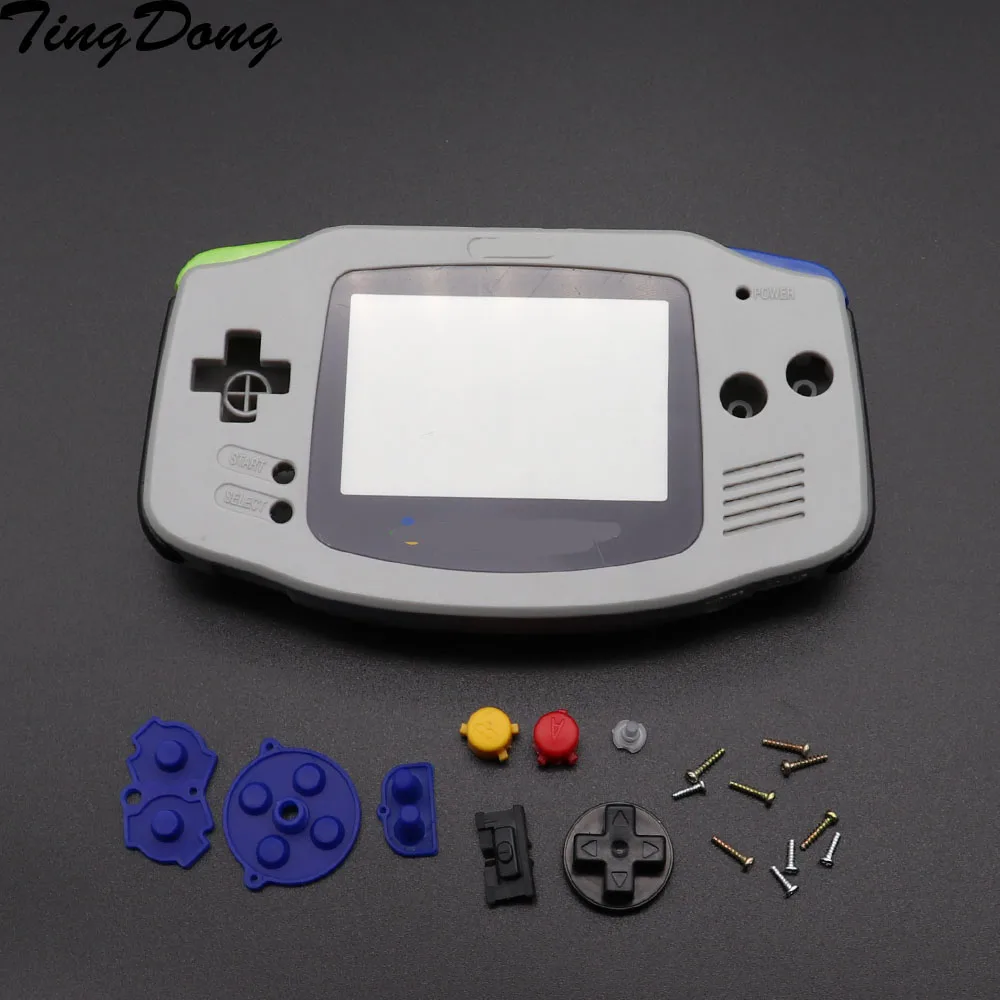 

Grey Color Housing Shell Case Cover Skin replacement for Gameboy Advance for GBA Super Famicom Limited Edition with rubber pads