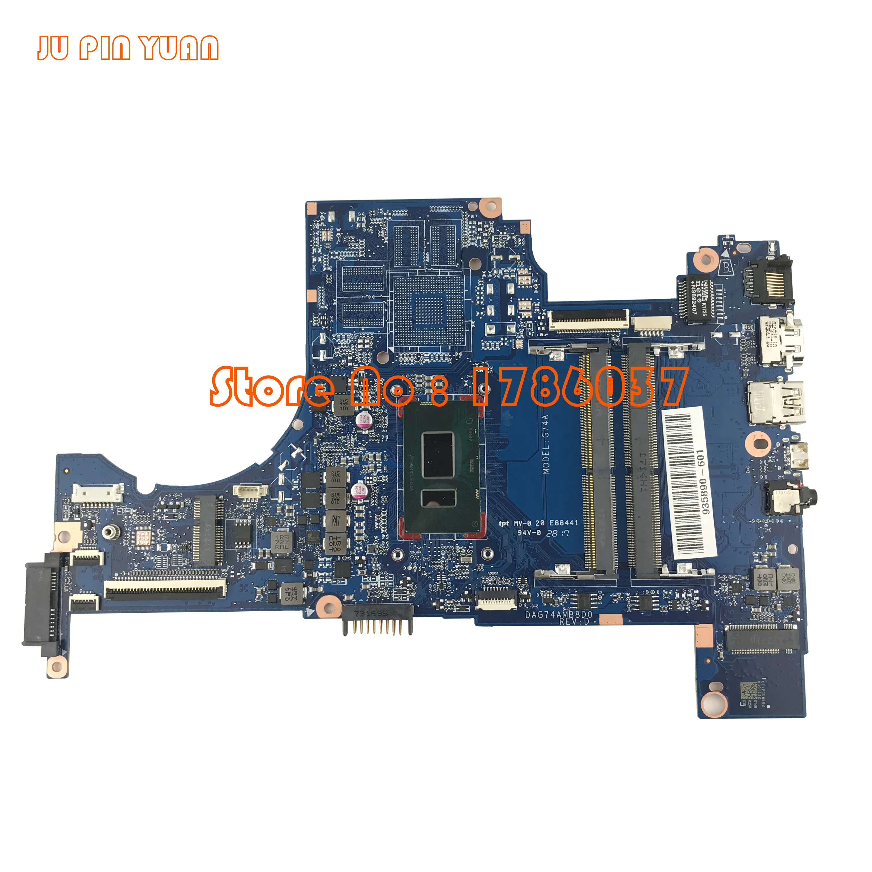 JU PIN Юань 935890-601 935890-001 DAG74AMB8D0 для hp Pavilion 15-cc серийная материнская плата для ноутбука с i5-8250U 100% полностью протестирован