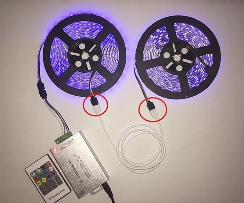Светодиодный 4 контактный Удлинительный кабель RGB + светодиодный провод