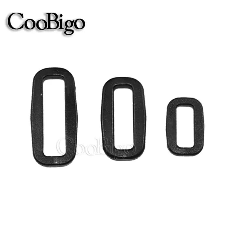 1/2" 3/4" 1" Plastic Black Loops Looploc Buckles Rectangle Rings