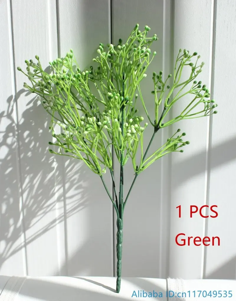 1 шт. красивые искусственные мини Буш ягоды зеленый красный пластик растение для украшения дома F378 - Цвет: Green